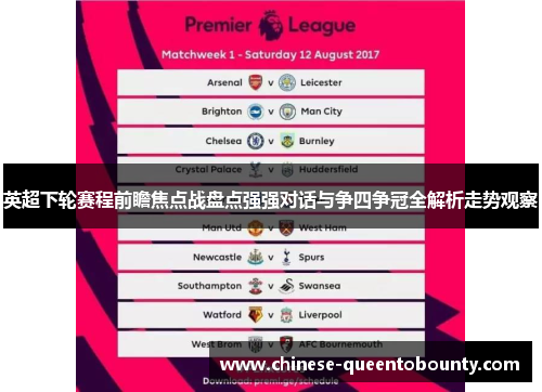 英超下轮赛程前瞻焦点战盘点强强对话与争四争冠全解析走势观察 英超下轮赛程前瞻焦点战盘点强强对话与争四争冠全解析走势观察